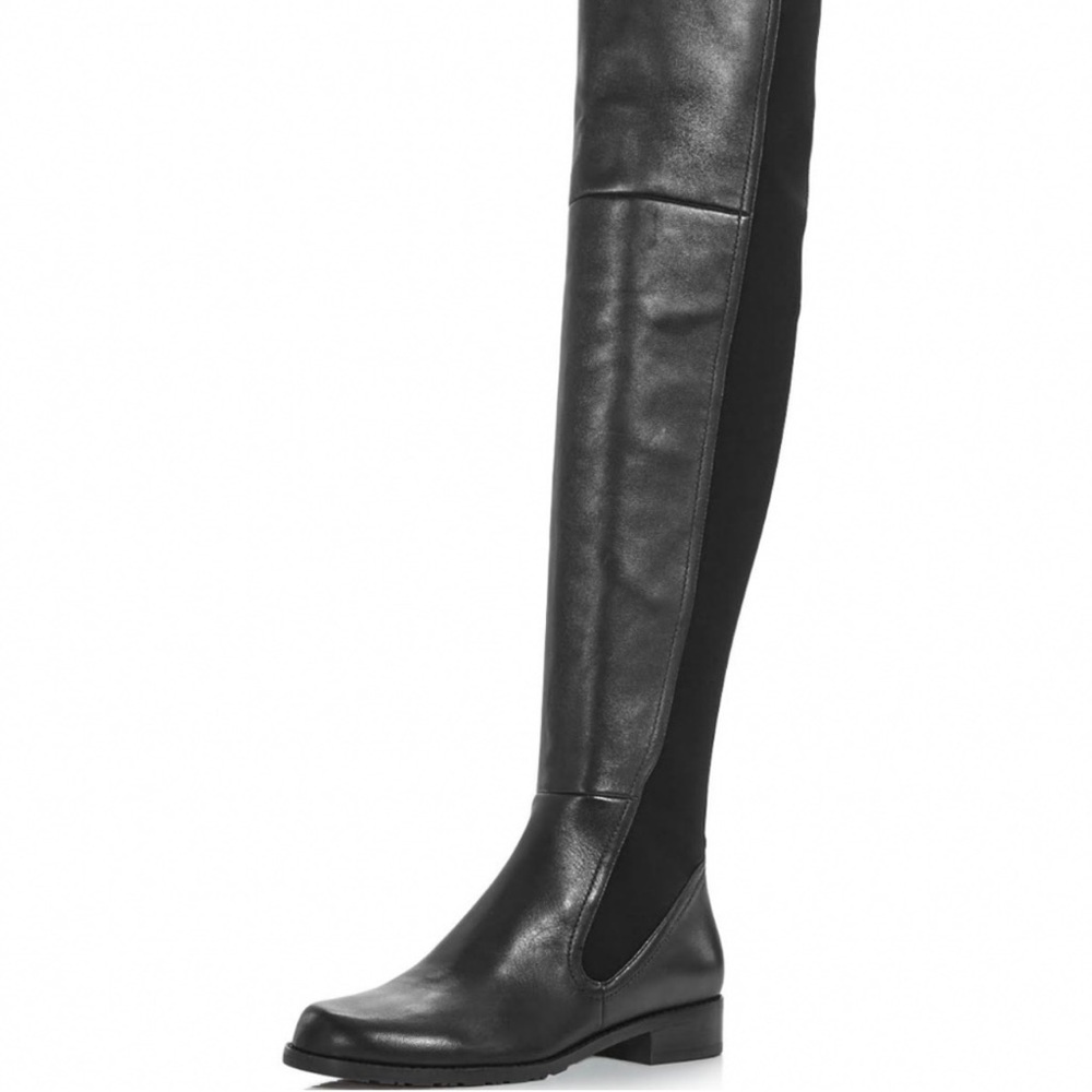 Stuart Weitzman Black Leather Over-the-Knee Boots